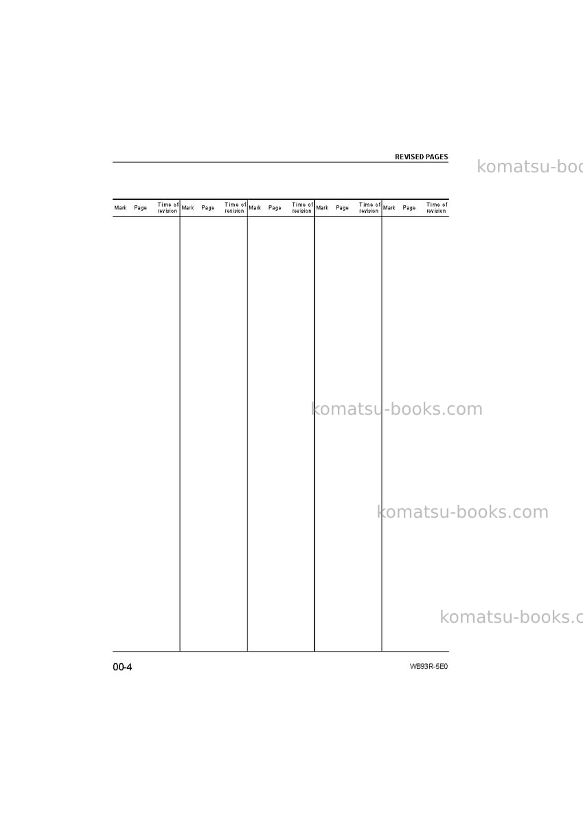 Komatsu wb93r-5ita-tier 3 Repair & maintenance cover Page 6