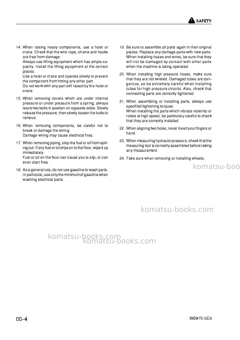 Komatsu wb97s-5ita-tier 3 Repair & maintenance cover Page 6