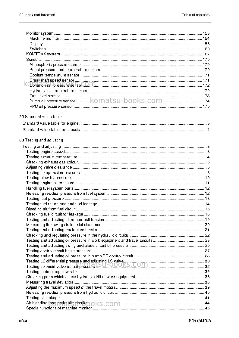 Komatsu pc118mr-8ita Repair & maintenance cover Page 6