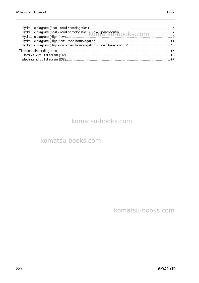 Komatsu sk820-5ita Repair & maintenance cover Page 6