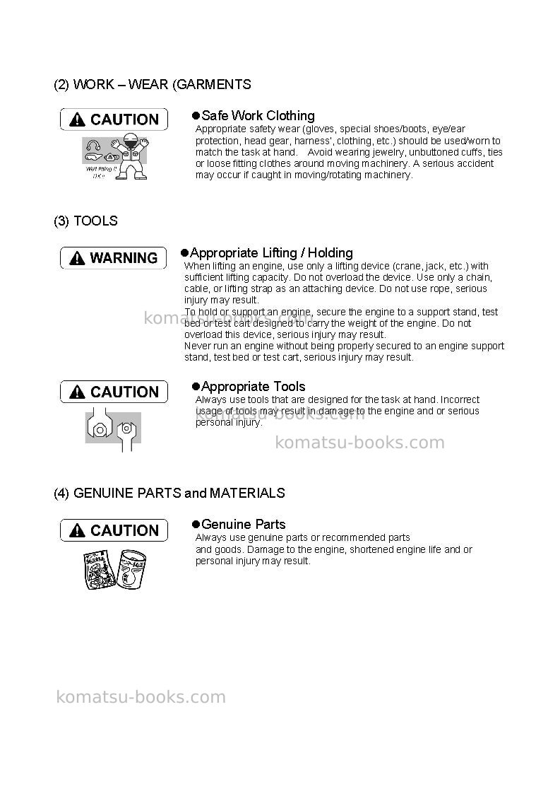 Komatsu 3d84eita Repair & maintenance cover Page 6