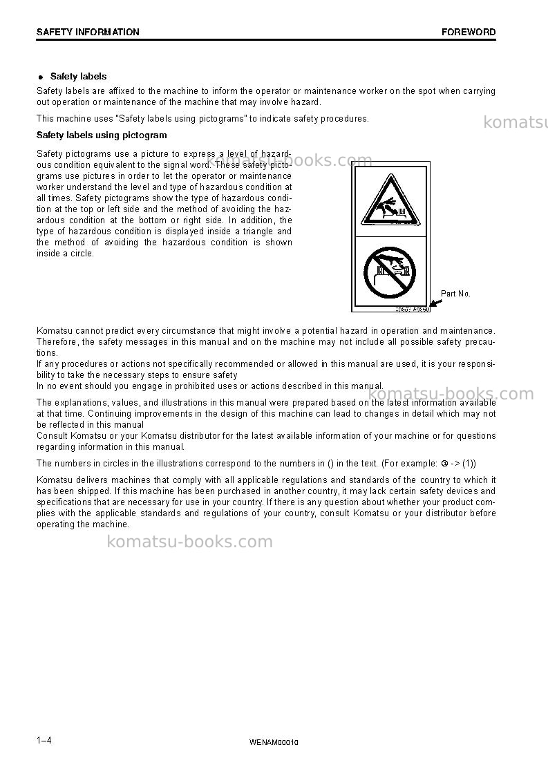 Komatsu pc138us-10ita Operation manual cover Page 6 Komatsu pc138us-10ita Operation manual cover Page 6