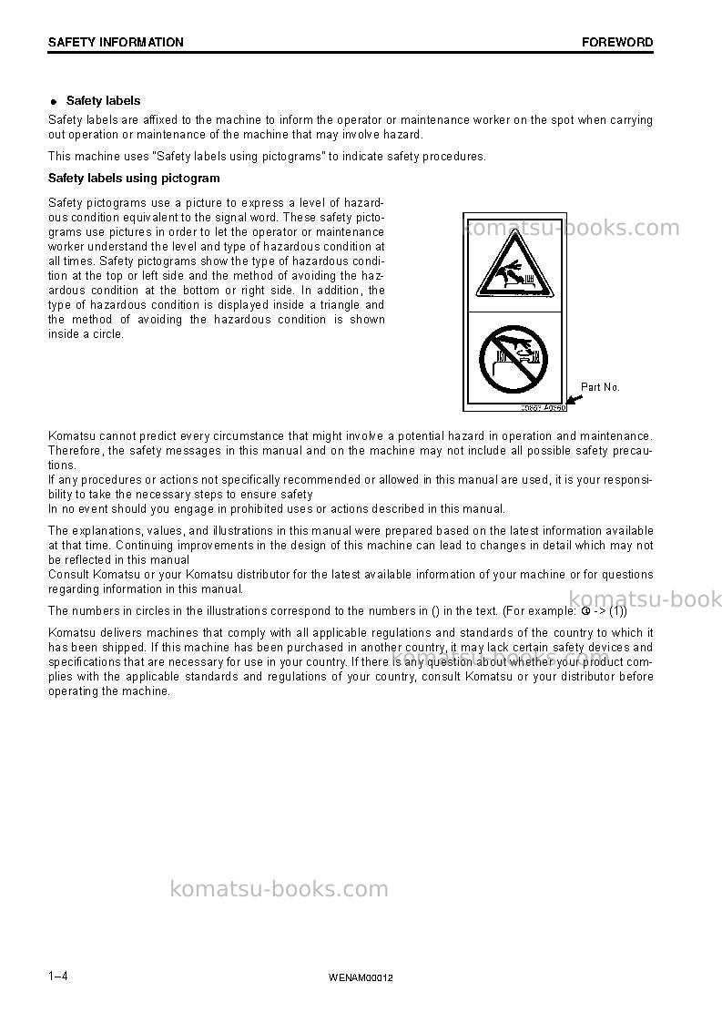 Komatsu pc138us-10ita Operation manual cover Page 6