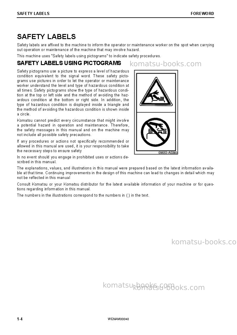 Komatsu pc88mr-10ita Operation manual cover Page 6 Komatsu pc88mr-10ita Operation manual cover Page 6