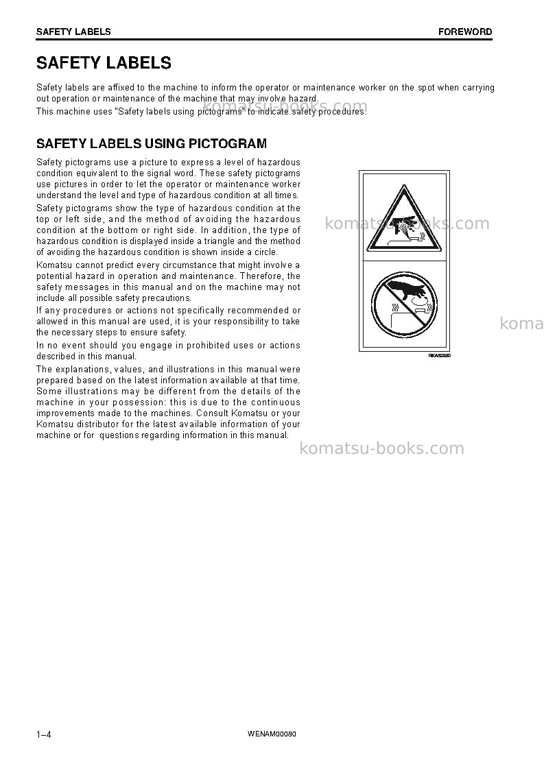 Komatsu wb97r-5ita-tier 3 Operation manual cover Page 6
