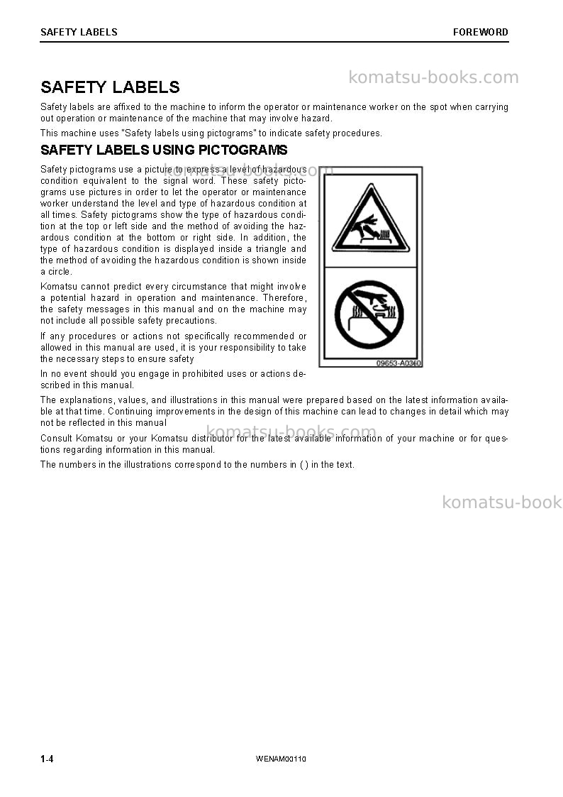 Komatsu pc138us-11ita Operation manual cover Page 6