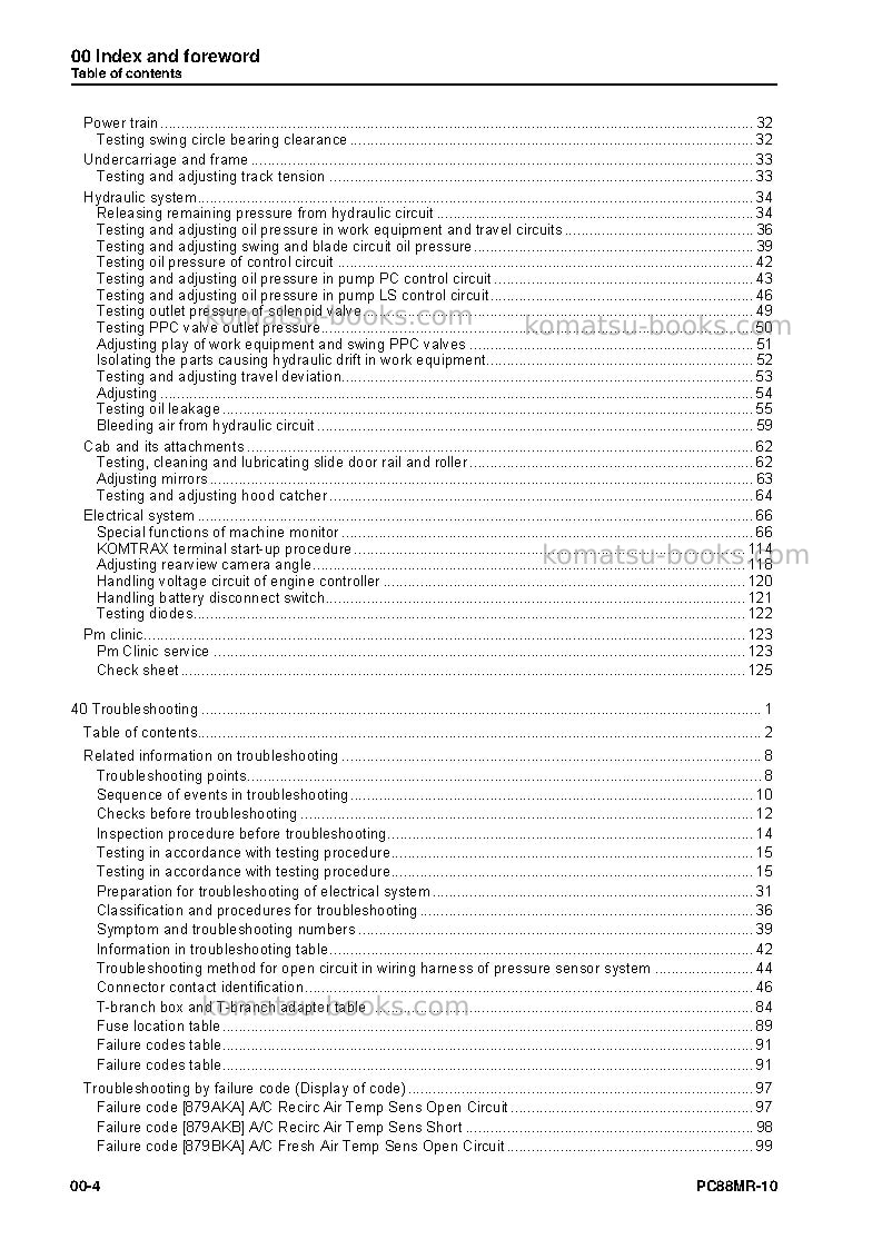 Komatsu pc88mr-10ita Repair & maintenance cover Page 6
