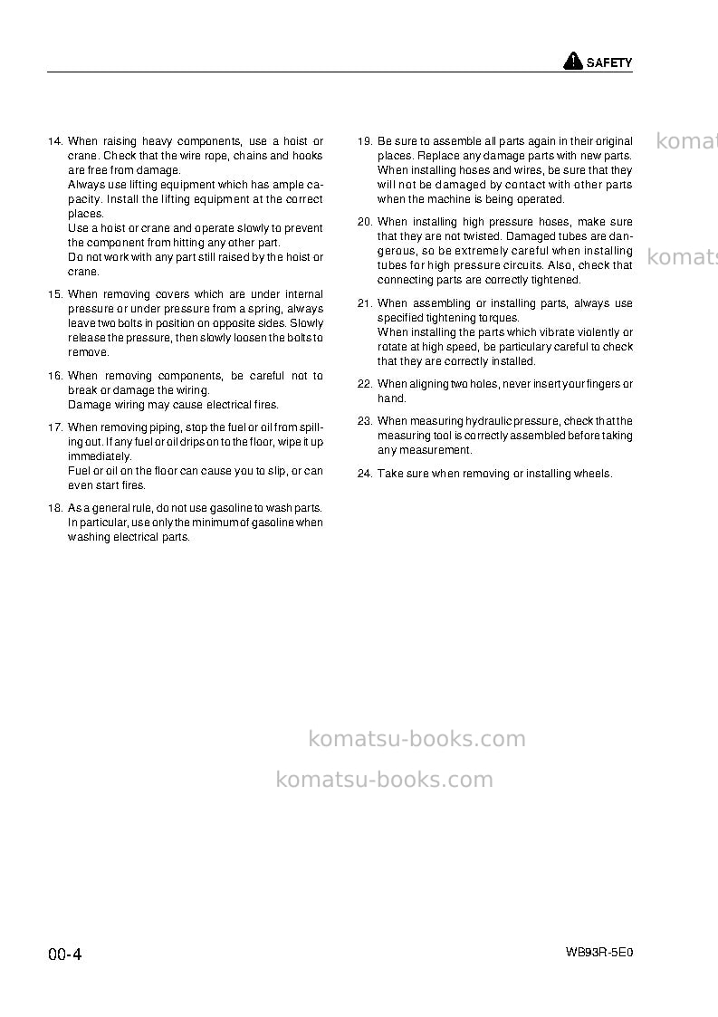 Komatsu wb93r-5ita-tier 3 Repair & maintenance cover Page 6