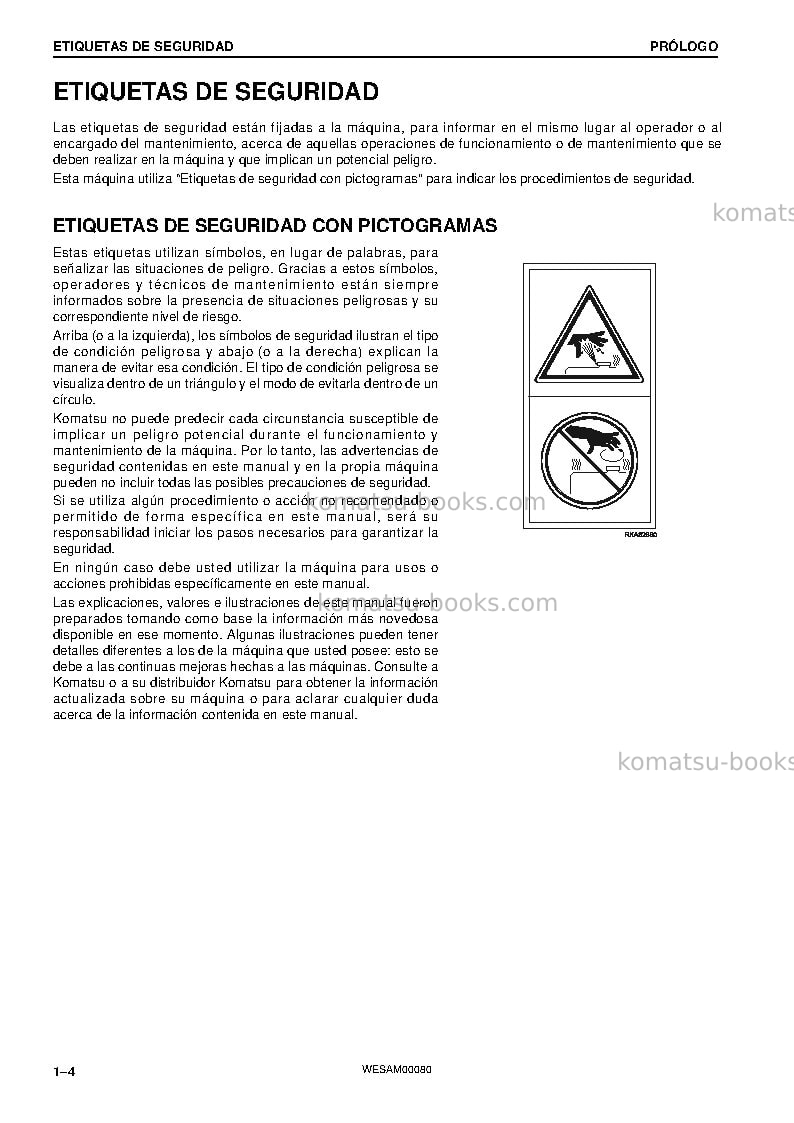 Komatsu wb97r-5ita-tier 3 Manual de operación cover Page 6