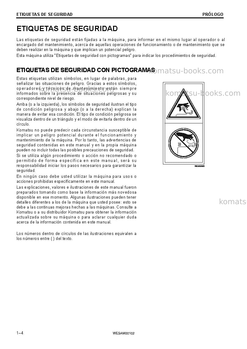 Komatsu wb93r-5ita-tier 3 Manual de operación cover Page 6