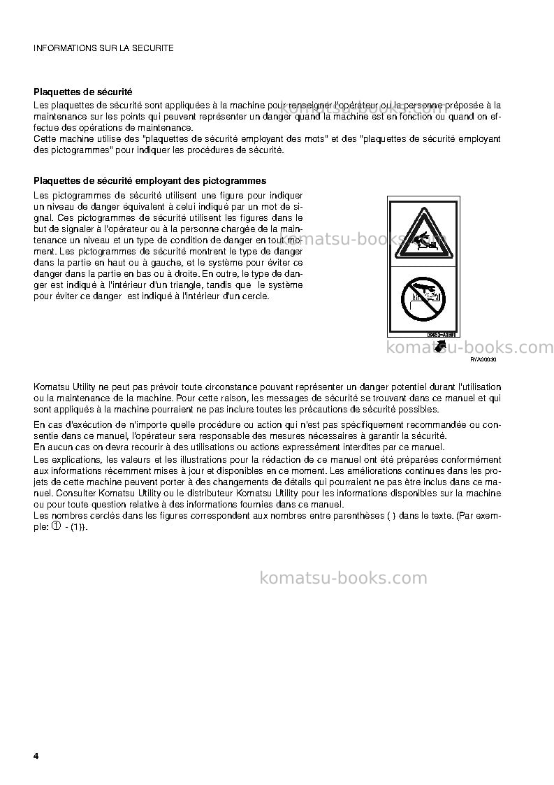 Komatsu pc09-1jpn Manuel d'utilisation couverture Page 6 Komatsu pc09-1jpn Manuel d'utilisation couverture Page 6