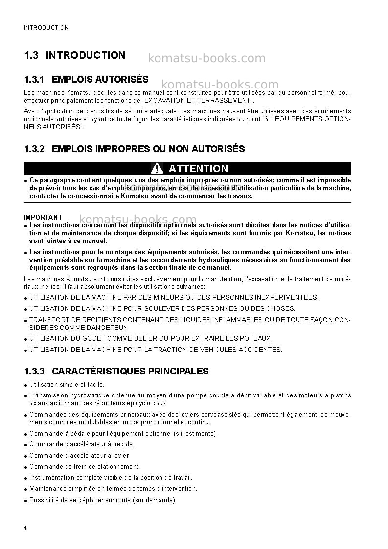 Komatsu ck30-1ita Manuel d'utilisation couverture Page 6 Komatsu ck30-1ita Manuel d'utilisation couverture Page 6