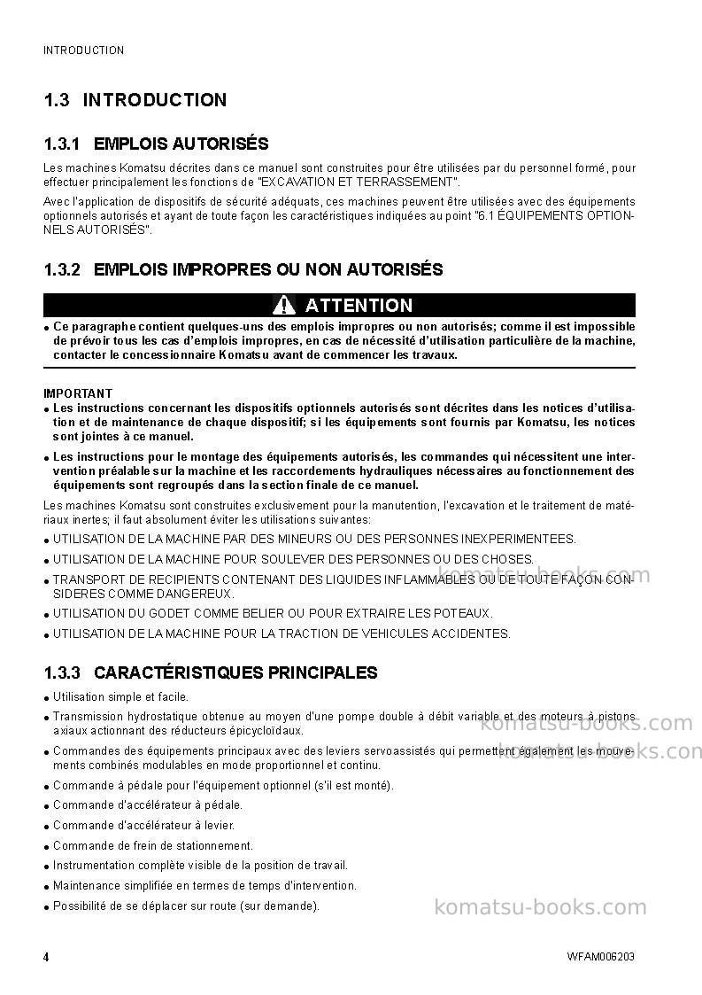 Komatsu ck30-1ita Manuel d'utilisation couverture Page 6 Komatsu ck30-1ita Manuel d'utilisation couverture Page 6