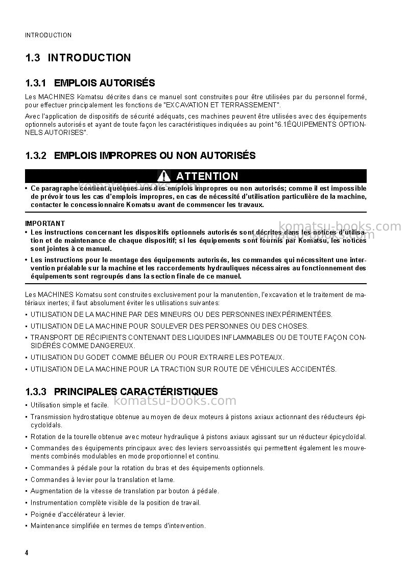 Komatsu pc27mr-2jpn Manuel d'utilisation couverture Page 6 Komatsu pc27mr-2jpn Manuel d'utilisation couverture Page 6
