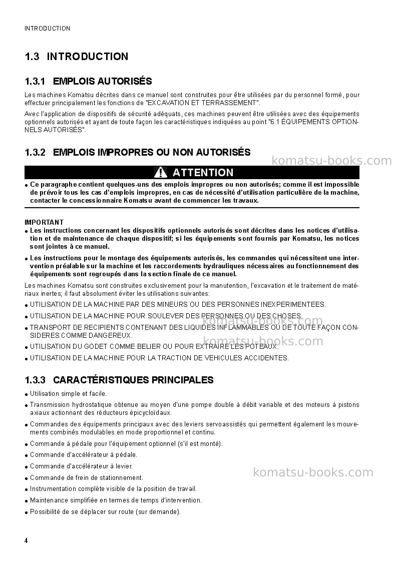 Komatsu ck25-1ita Manuel d'utilisation couverture Page 6 Komatsu ck25-1ita Manuel d'utilisation couverture Page 6