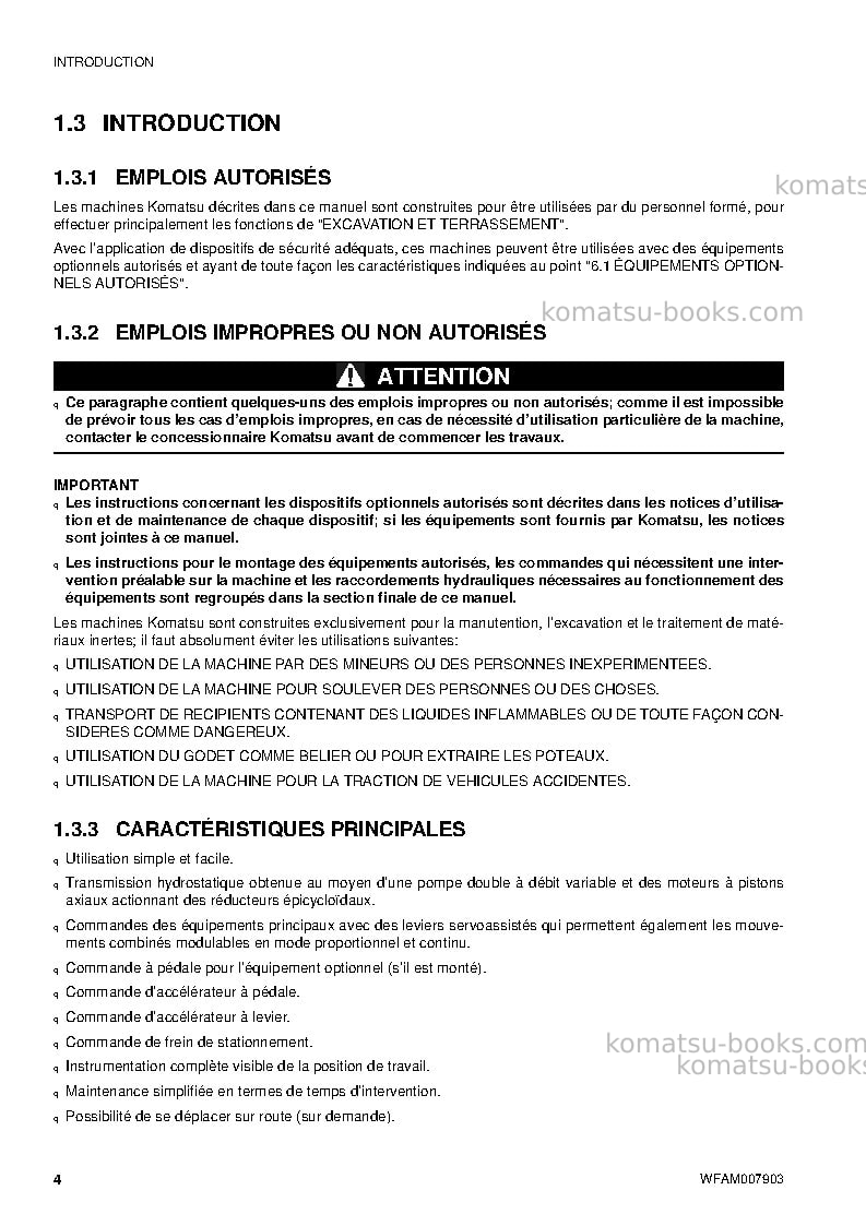 Komatsu ck25-1ita Manuel d'utilisation couverture Page 6 Komatsu ck25-1ita Manuel d'utilisation couverture Page 6