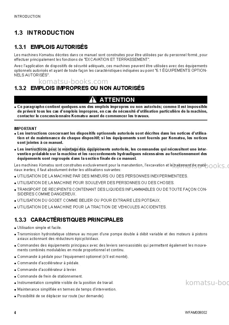 Komatsu ck35-1ita Manuel d'utilisation couverture Page 6 Komatsu ck35-1ita Manuel d'utilisation couverture Page 6