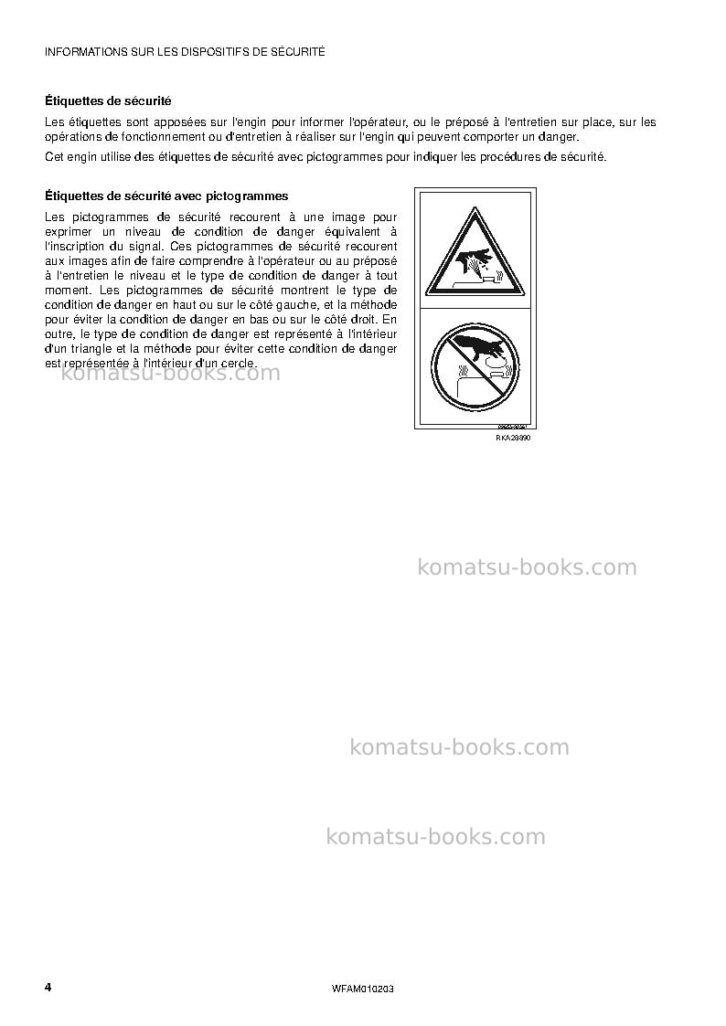 Komatsu sk510-5ita Manuel d'utilisation couverture Page 6 Komatsu sk510-5ita Manuel d'utilisation couverture Page 6
