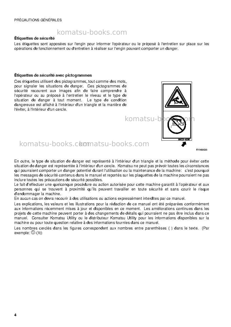 Komatsu pc09-1ita Manuel d'utilisation couverture Page 6 Komatsu pc09-1ita Manuel d'utilisation couverture Page 6