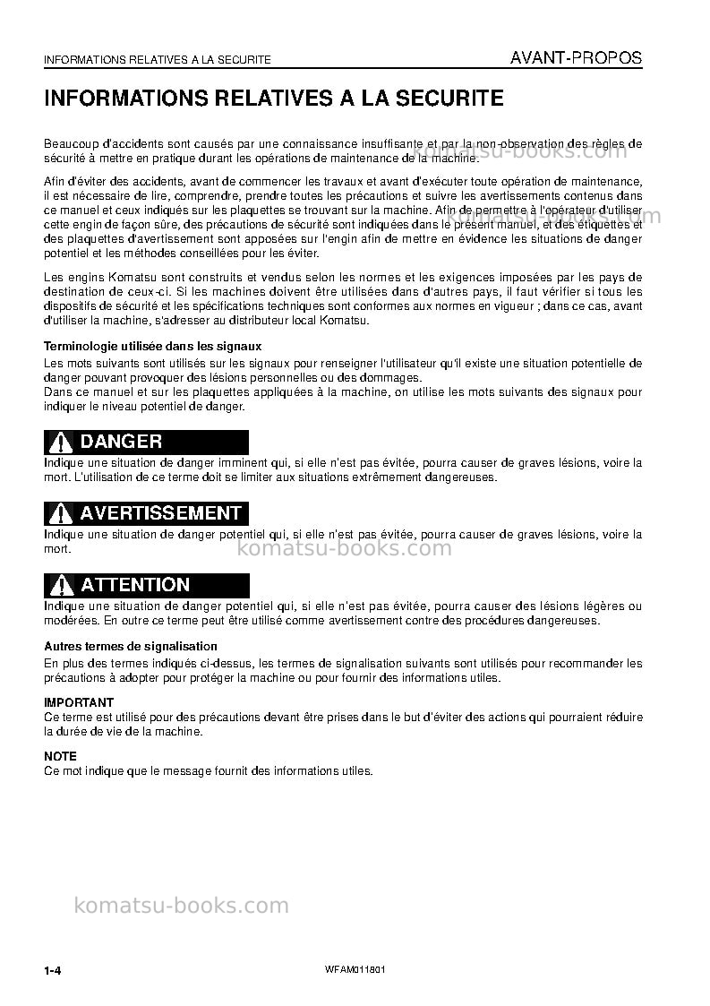 Komatsu pc09-1ita Manuel d'utilisation couverture Page 6