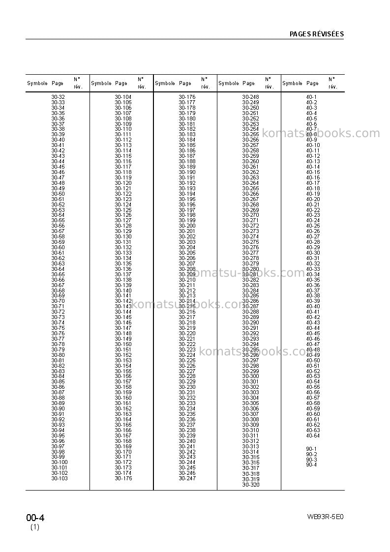 Komatsu wb93r-5ita-tier 3 Réparation et maintenance couverture Page 6 Komatsu wb93r-5ita-tier 3 Réparation et maintenance couverture Page 6