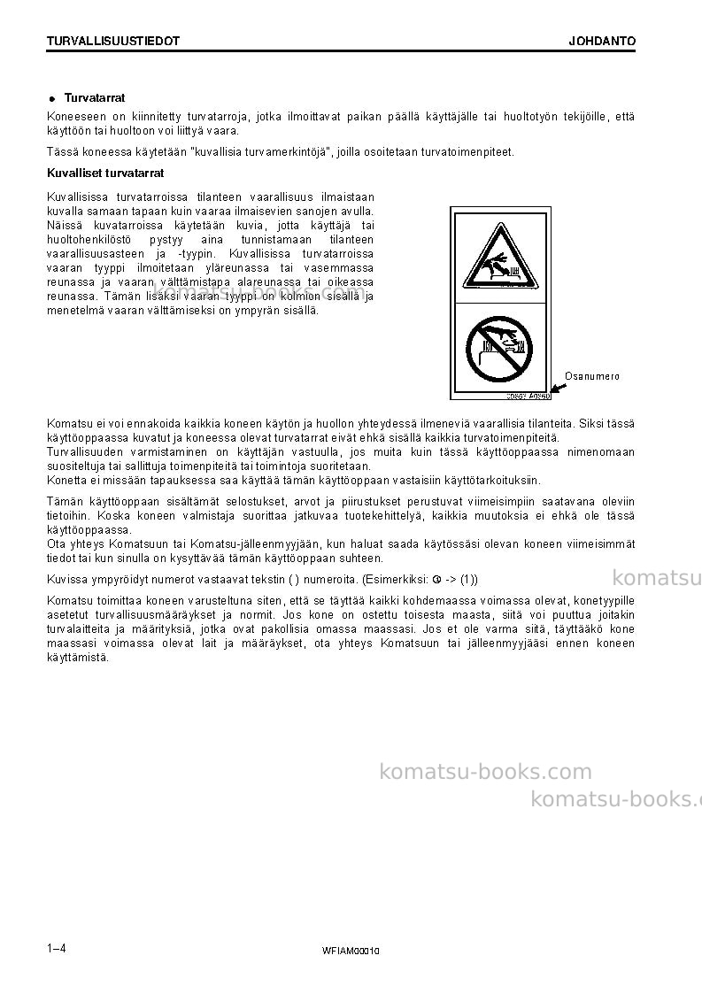 Komatsu pc138us-10ita Operation manual cover Page 6 Komatsu pc138us-10ita Operation manual cover Page 6