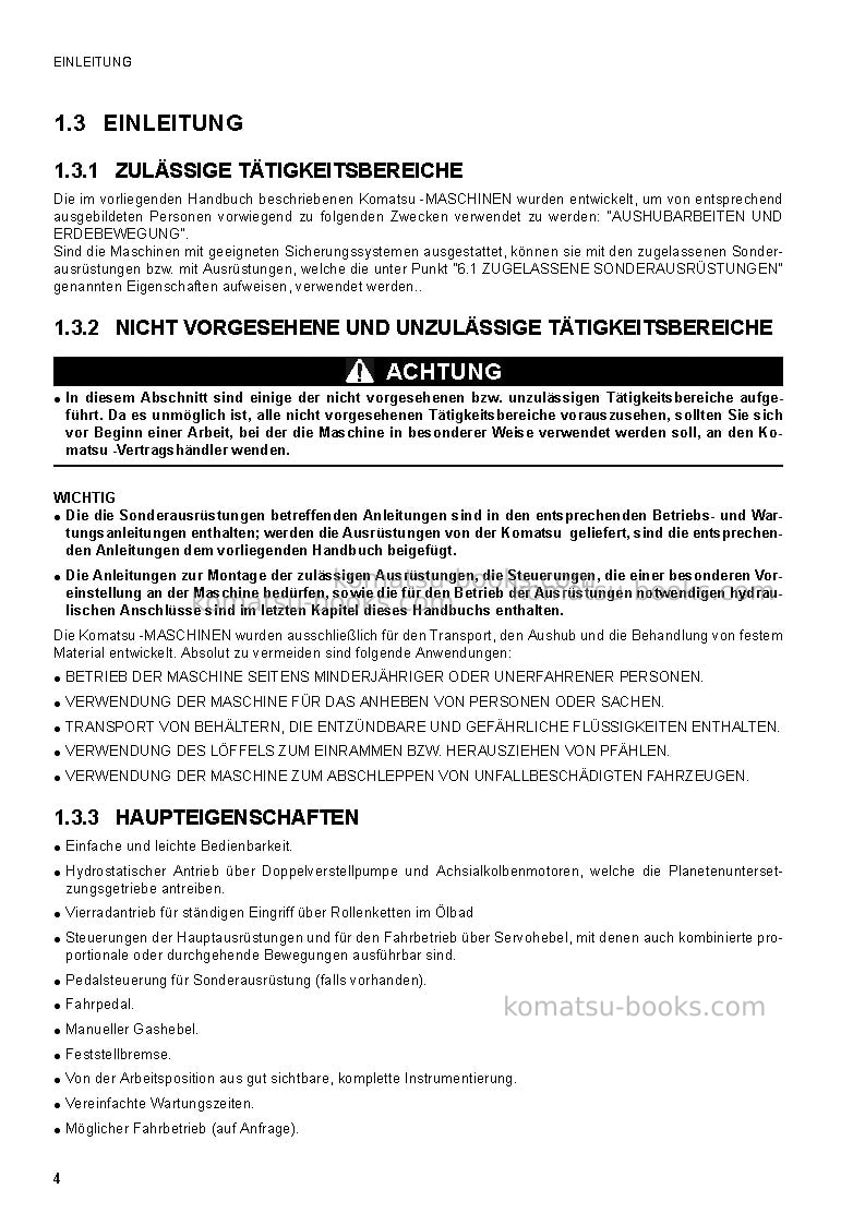 Komatsu sk1020-5ita Betriebsanleitung Titelseite Seite 6 Komatsu sk1020-5ita Betriebsanleitung Titelseite Seite 6