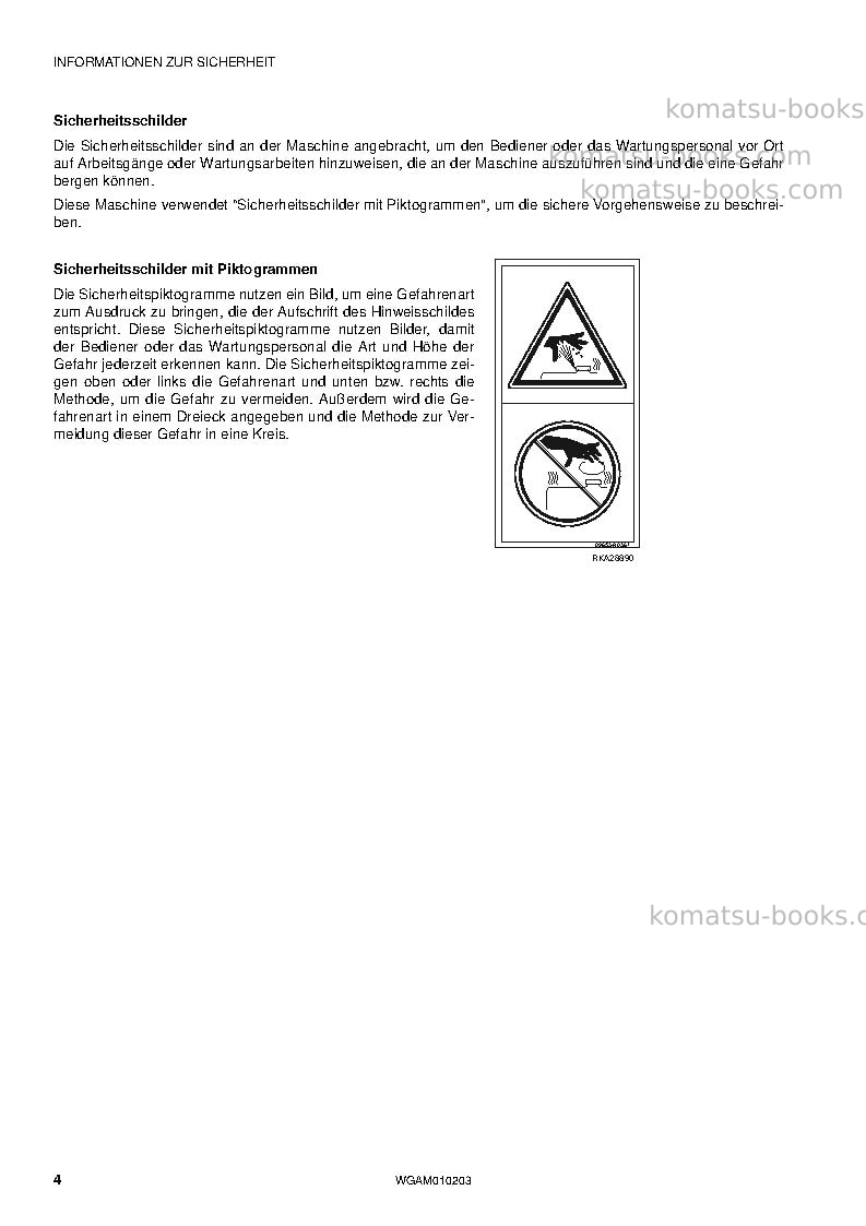 Komatsu sk510-5ita Betriebsanleitung Titelseite Seite 6 Komatsu sk510-5ita Betriebsanleitung Titelseite Seite 6