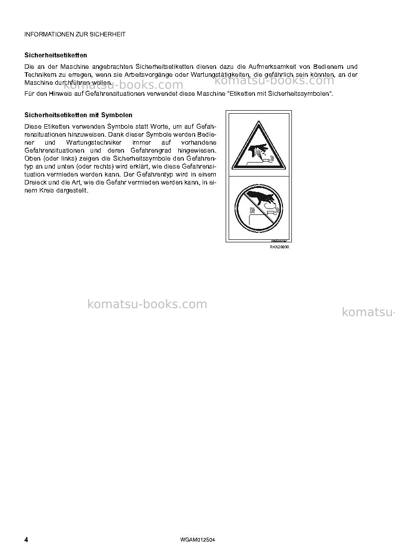 Komatsu pc26mr-3ita Betriebsanleitung Titelseite Seite 6 Komatsu pc26mr-3ita Betriebsanleitung Titelseite Seite 6