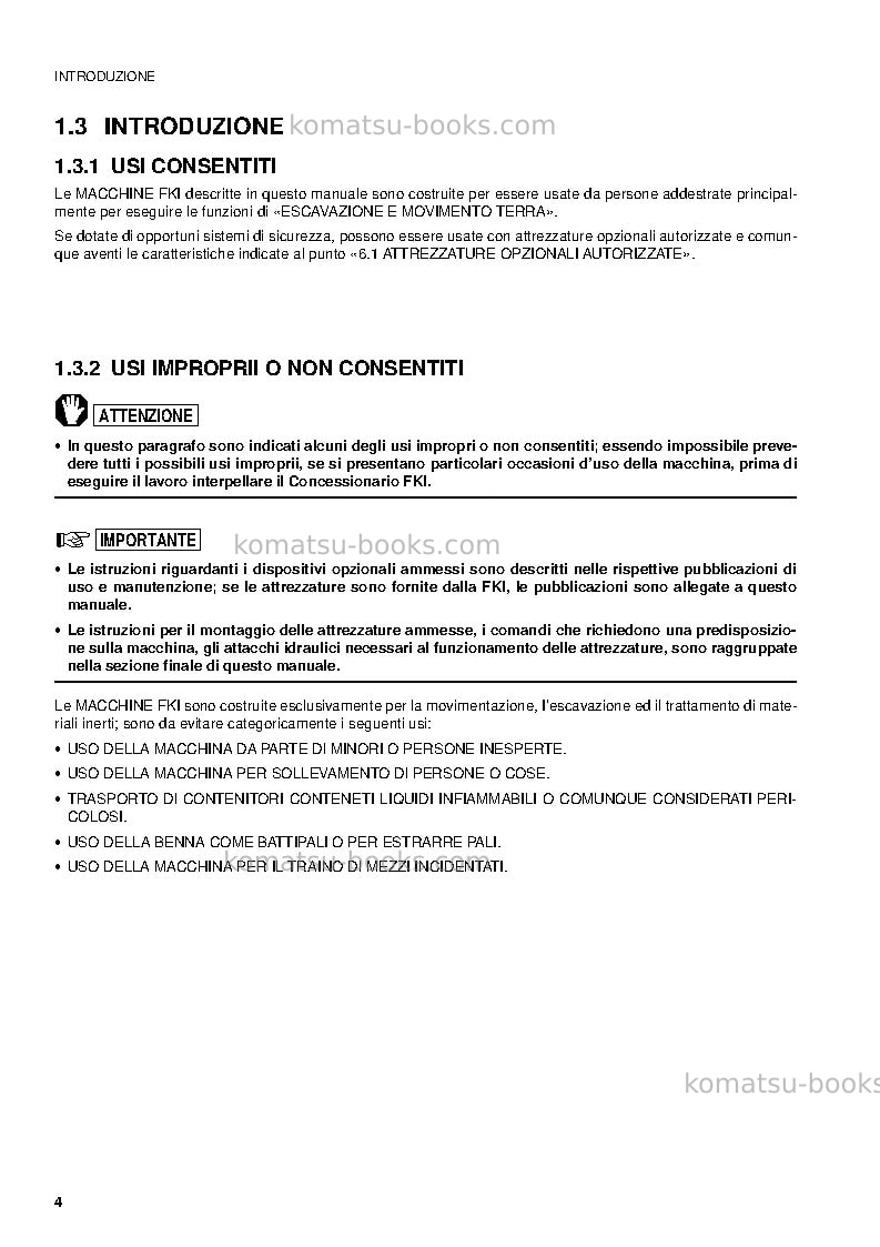 Komatsu pc12r-8ita Manuale operativo copertina Pagina 6 Komatsu pc12r-8ita Manuale operativo copertina Pagina 6