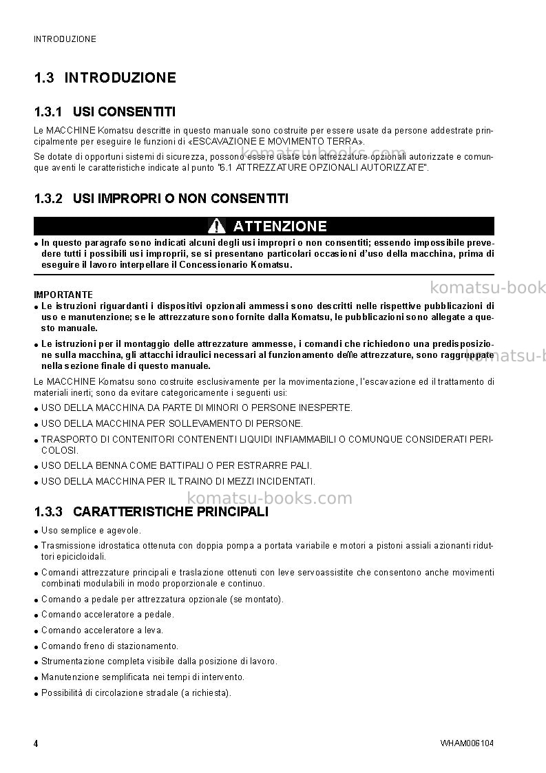 Komatsu ck20-1ita Manuale operativo copertina Pagina 6 Komatsu ck20-1ita Manuale operativo copertina Pagina 6