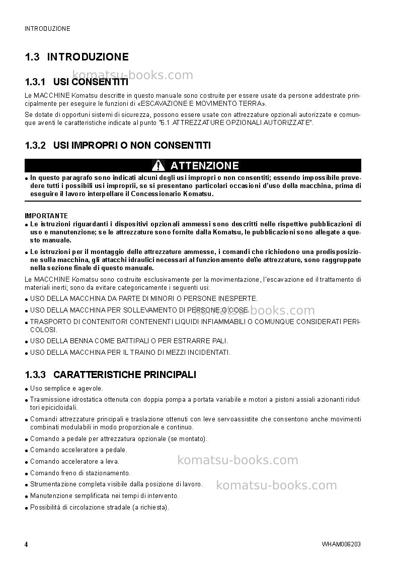 Komatsu ck30-1ita Manuale operativo copertina Pagina 6 Komatsu ck30-1ita Manuale operativo copertina Pagina 6