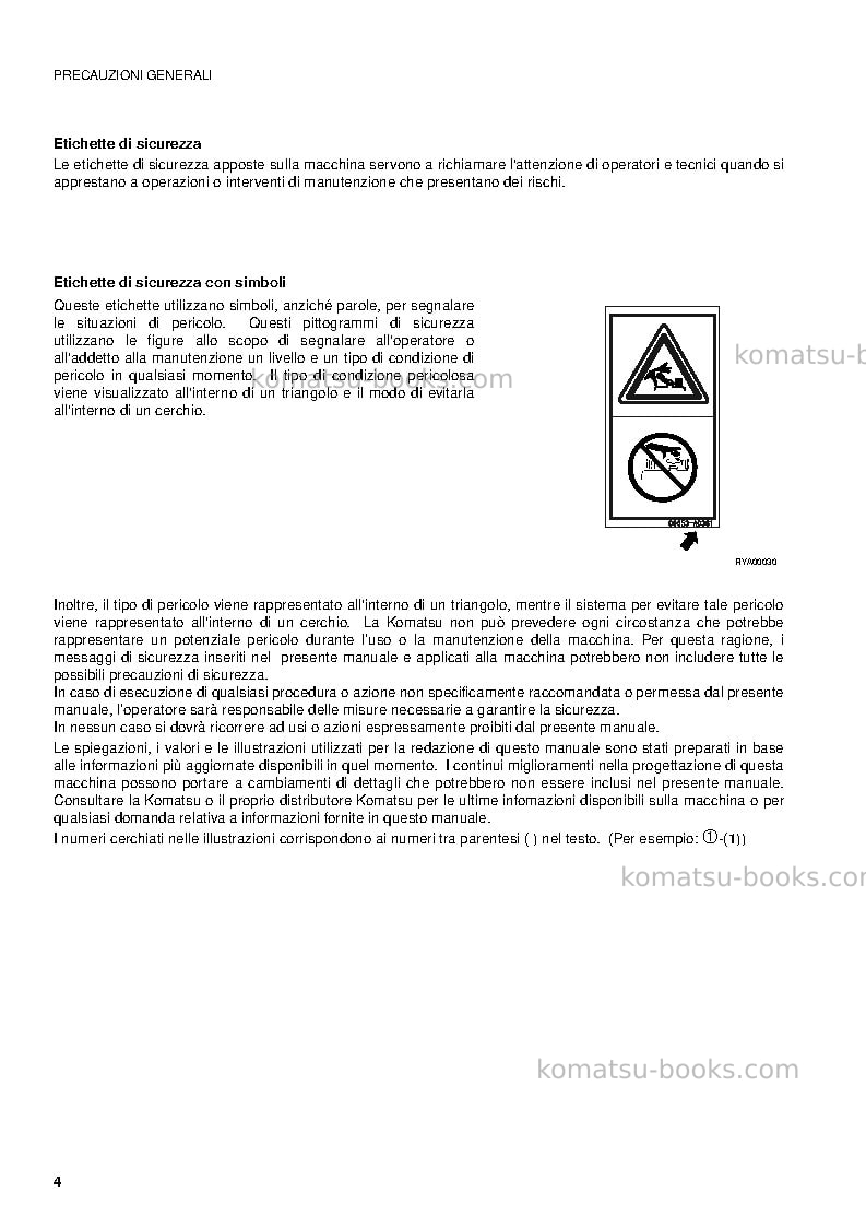 Komatsu pc09-1ita Manuale operativo copertina Pagina 6 Komatsu pc09-1ita Manuale operativo copertina Pagina 6