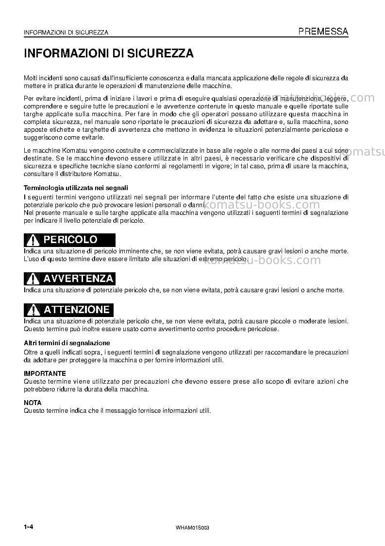 Komatsu pw98mr-8ita Manuale operativo copertina Pagina 6