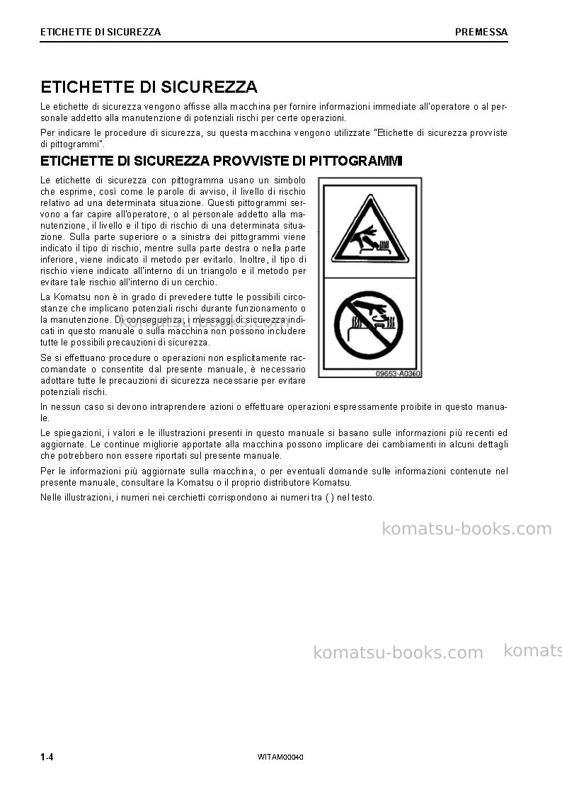 Komatsu pc88mr-10ita Manuale operativo copertina Pagina 6