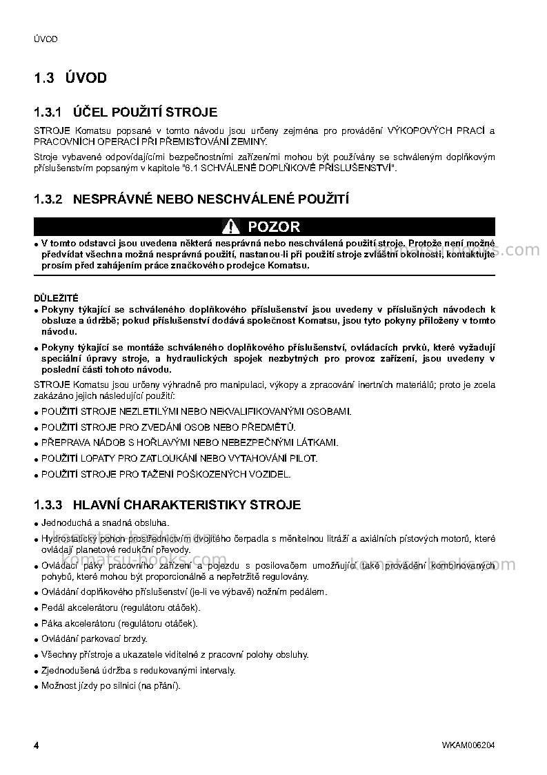 Komatsu ck30-1ita Provozní manuál obálka Strana 6 Komatsu ck30-1ita Provozní manuál obálka Strana 6