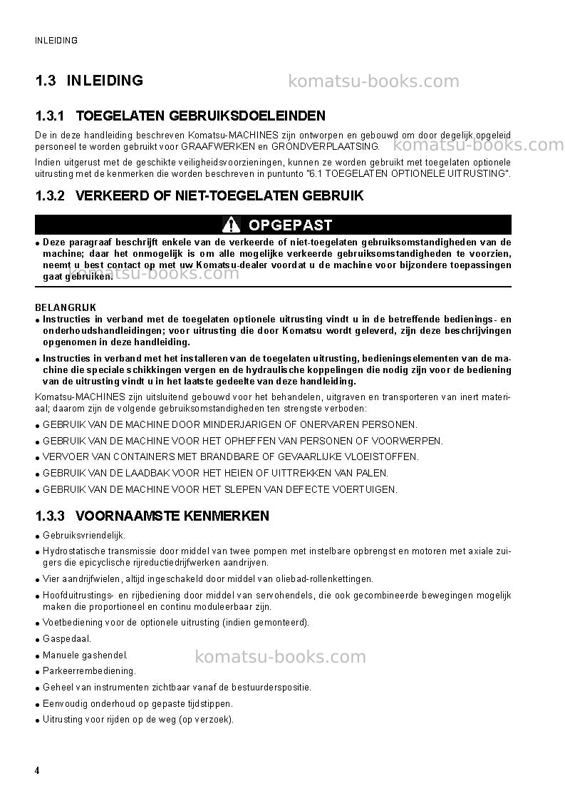 Komatsu sk1020-5ita Operation manual cover Page 6