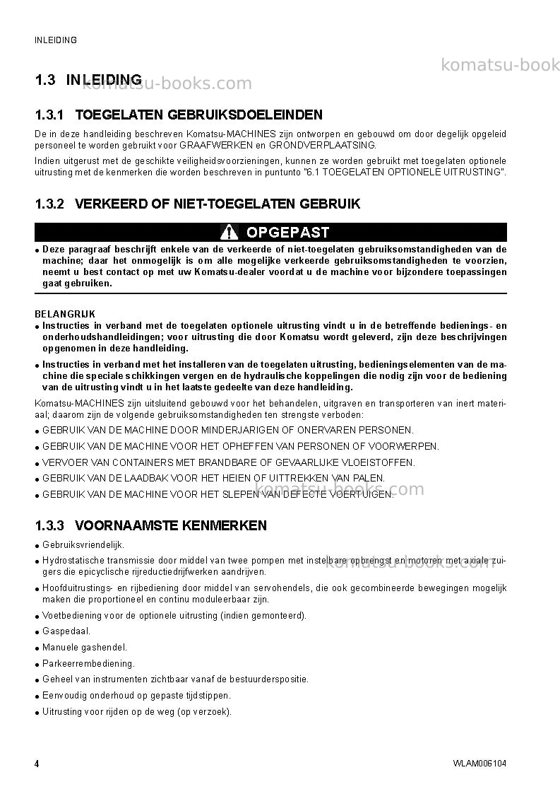Komatsu ck20-1ita Operation manual cover Page 6 Komatsu ck20-1ita Operation manual cover Page 6
