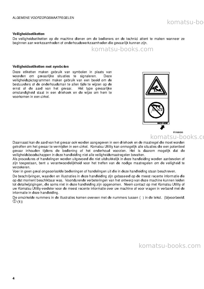 Komatsu pc09-1ita Operation manual cover Page 6 Komatsu pc09-1ita Operation manual cover Page 6