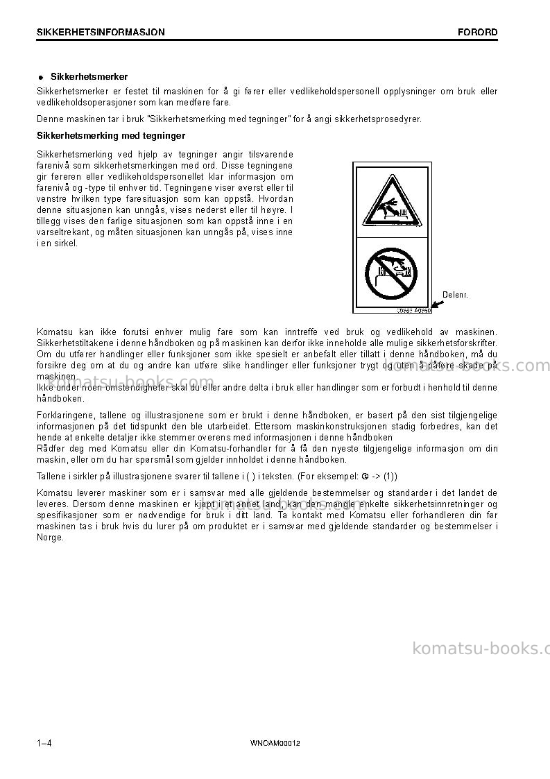 Komatsu pc138us-10ita Operation manual cover Page 6