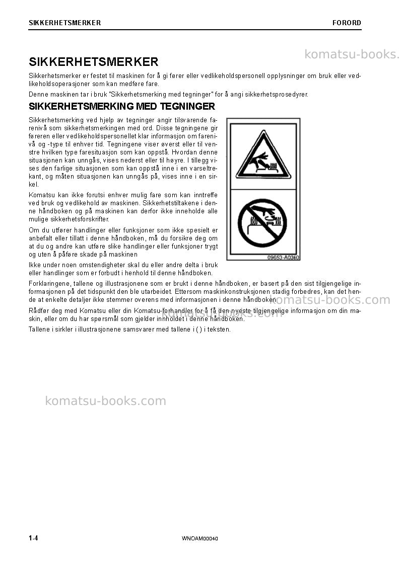 Komatsu pc88mr-10ita Operation manual cover Page 6 Komatsu pc88mr-10ita Operation manual cover Page 6