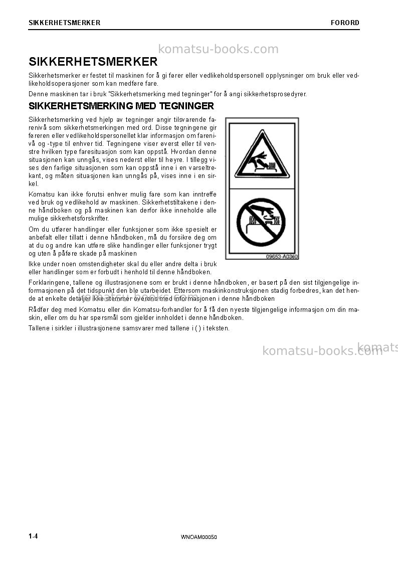 Komatsu pc78us-10jpn Operation manual cover Page 6 Komatsu pc78us-10jpn Operation manual cover Page 6