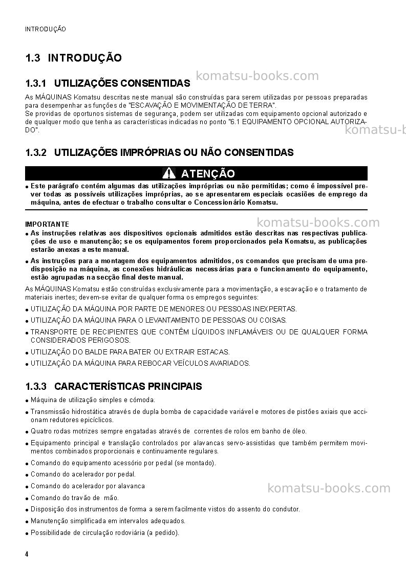 Komatsu sk1020-5ita-turbo Manual de operação capa Página 6