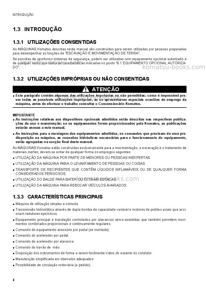 Komatsu ck20-1ita Manual de operação capa Página 6 Komatsu ck20-1ita Manual de operação capa Página 6