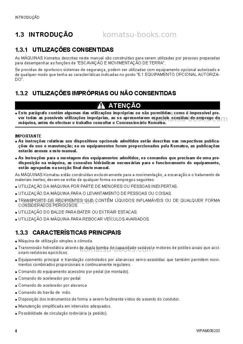 Komatsu ck30-1ita Manual de operação capa Página 6 Komatsu ck30-1ita Manual de operação capa Página 6