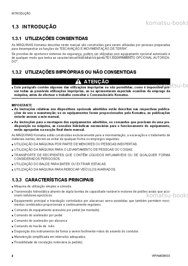 Komatsu ck35-1ita Manual de operação capa Página 6 Komatsu ck35-1ita Manual de operação capa Página 6