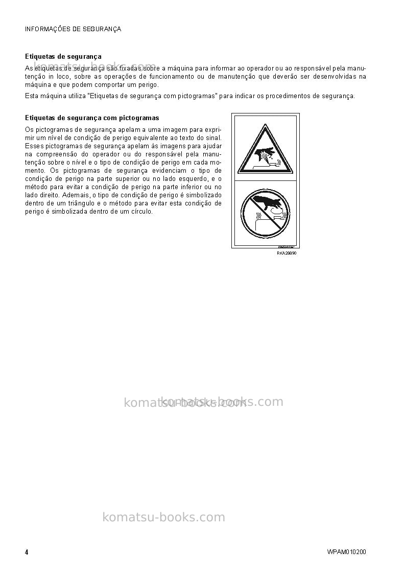 Komatsu sk510-5ita Manual de operação capa Página 6 Komatsu sk510-5ita Manual de operação capa Página 6