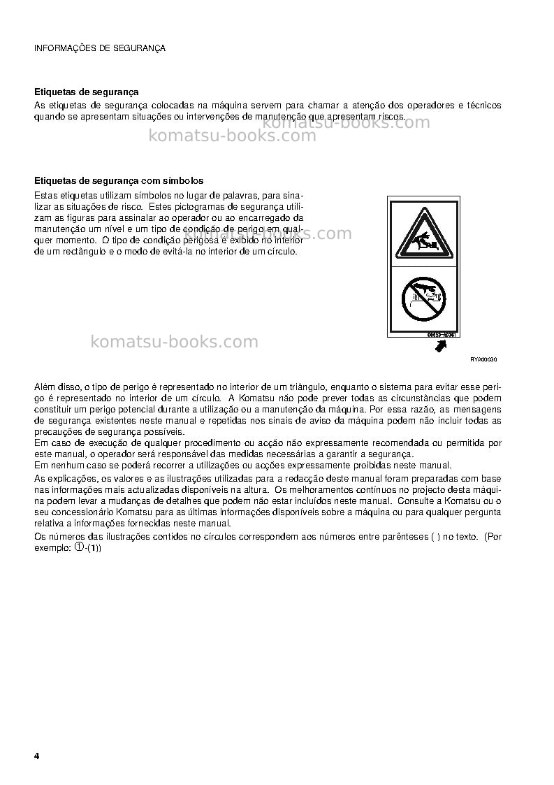 Komatsu pc09-1ita Manual de operação capa Página 6 Komatsu pc09-1ita Manual de operação capa Página 6