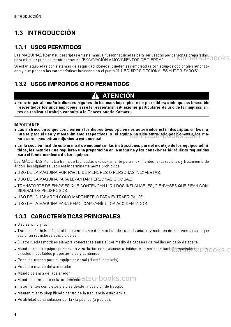Komatsu sk1020-5ita Manual de operación cover Page 6 Komatsu sk1020-5ita Manual de operación cover Page 6