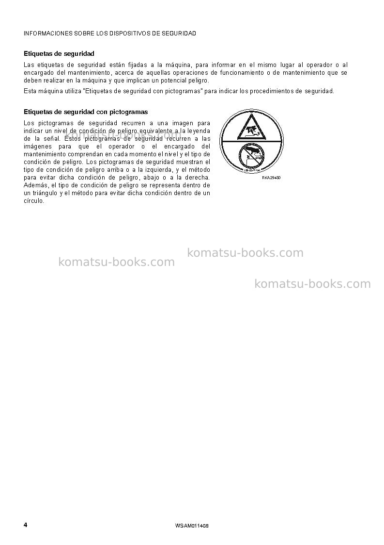 Komatsu wb93r-5ita-tier 3 Manual de operación cover Page 6